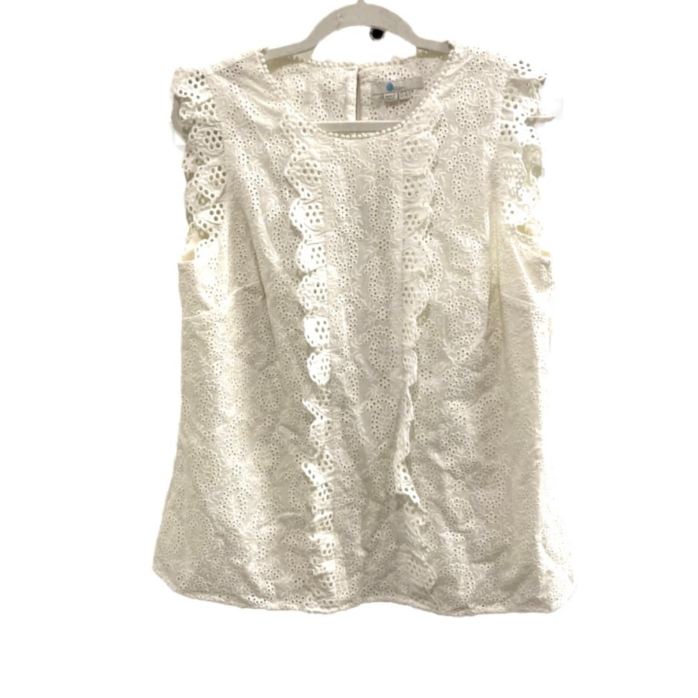 Boden Cream Eyelet Ruffle Top